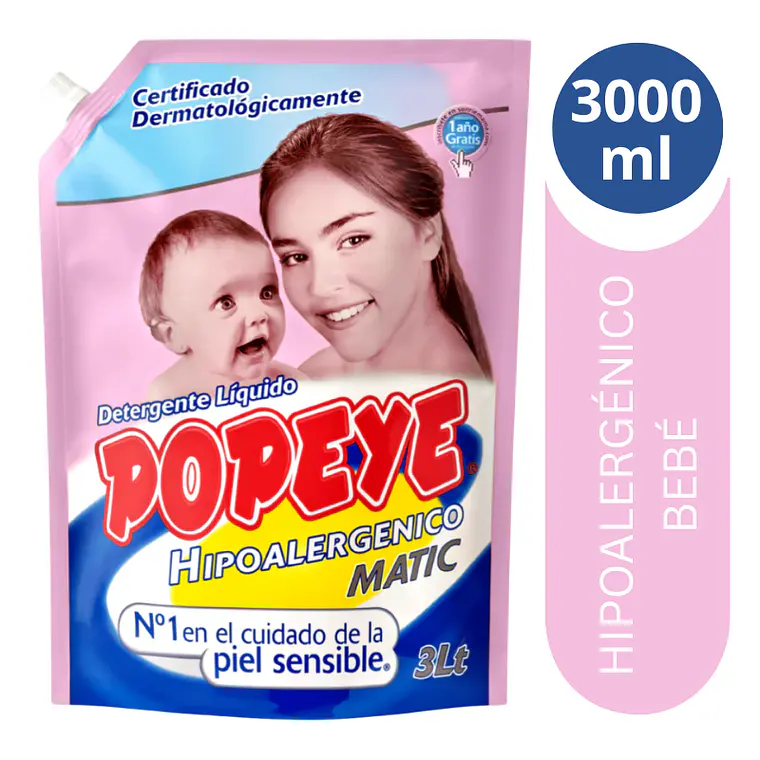 Popeye Detergente Líquido Hipoalergénico 4