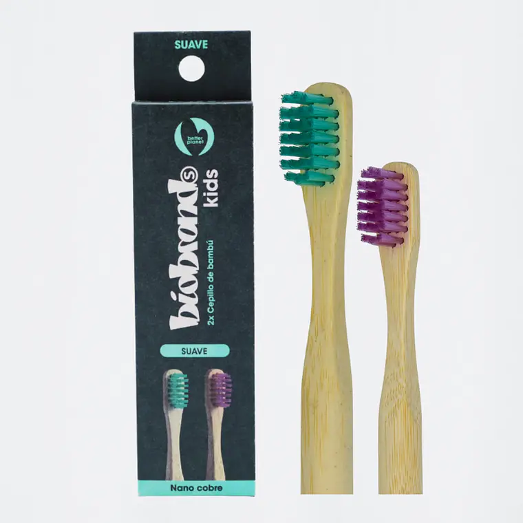BioBrands Cepillo Dental de Bambú Suave Niño Menta 2