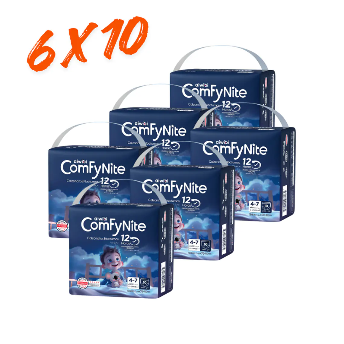 Aiwibi ComfyNite Calzoncitos Nocturnos - 4 a 7 años (17 a 29 kilos) 12