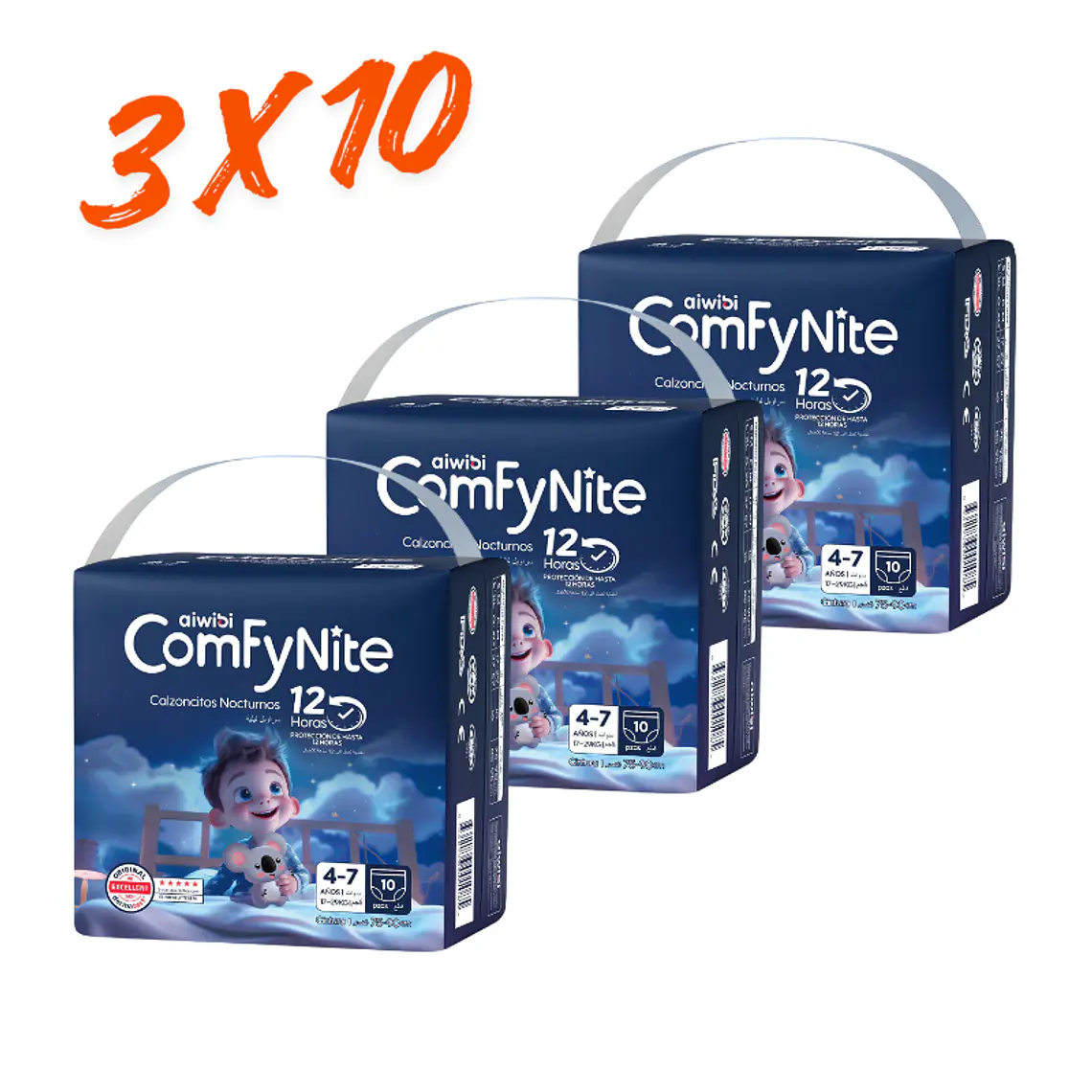Aiwibi ComfyNite Calzoncitos Nocturnos - 4 a 7 años (17 a 29 kilos) 11