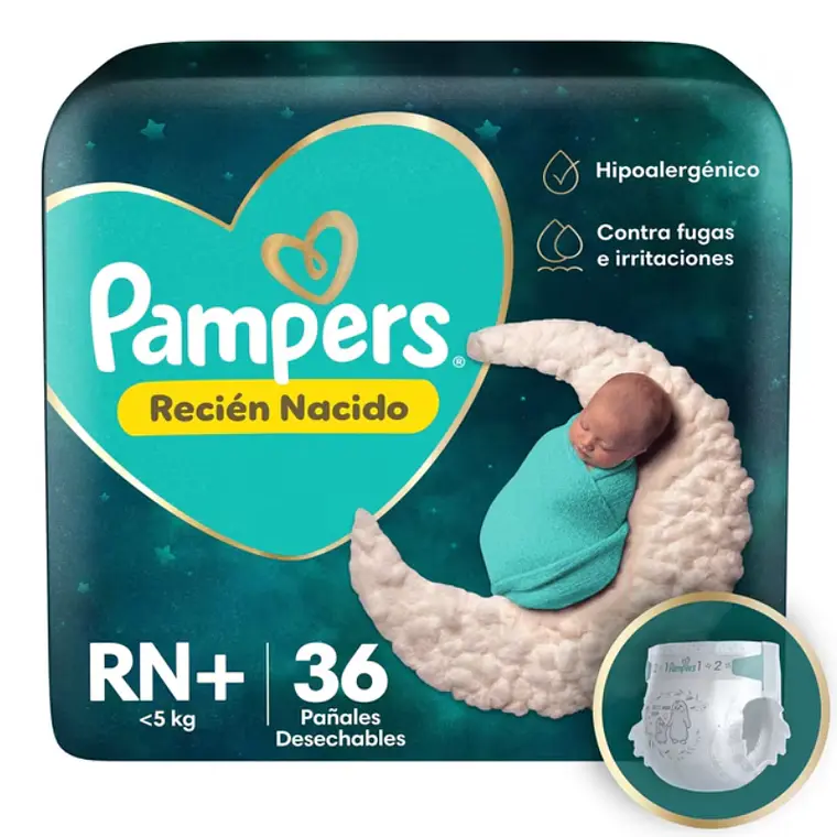 Pampers Protección Insuperable RN+ 1