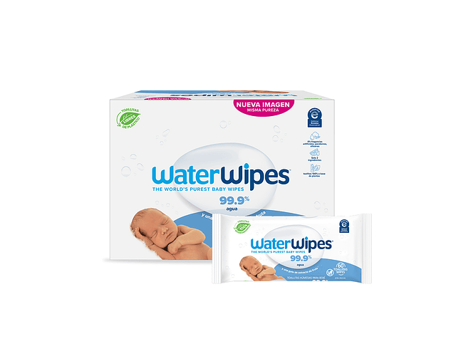 Pack WaterWipes Toallitas Húmedas (12 paquetes de 60 und)
