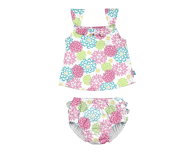 Traje De Baño Con Pañal Tankini Blanco Zinnia - 12 meses