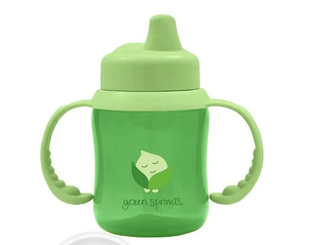 Vaso de Transición Antiderrame con Asas Verde Green Sprouts