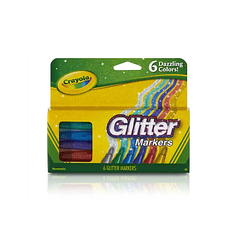 Marcadores glitter 6 unidades