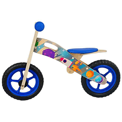 Bicicleta de madera azul wmc