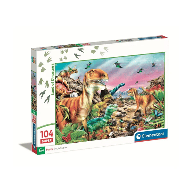 Puzzle 104 piezas tierra de dinosaurios 1