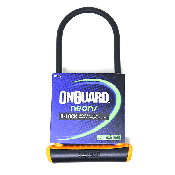 Candado onguard llave u-lock ns ls 115x292mm naranjo 1