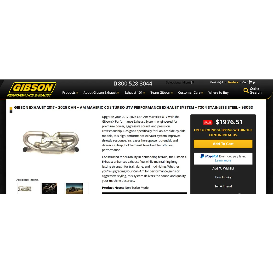 Escape deportivo Gibson Performance (Made in USA) 5
