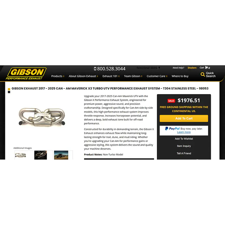 Escape deportivo Gibson Performance (Made in USA) 5