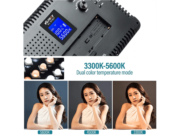 Viltrox VL-192T kit de 3 Luces Led 45W CRI+95 3