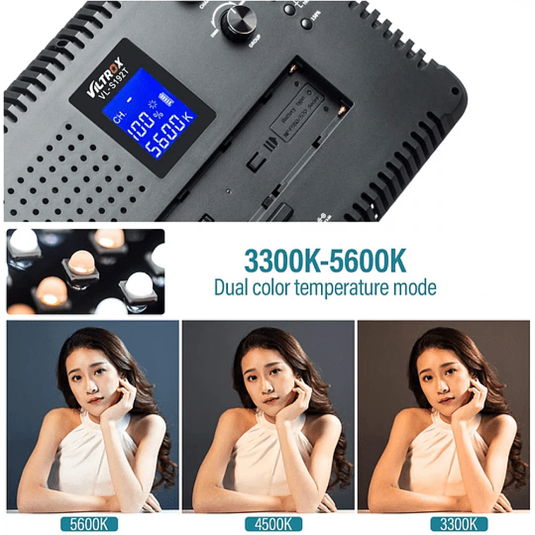 Viltrox VL-192T kit de 3 Luces Led 45W CRI+95 3