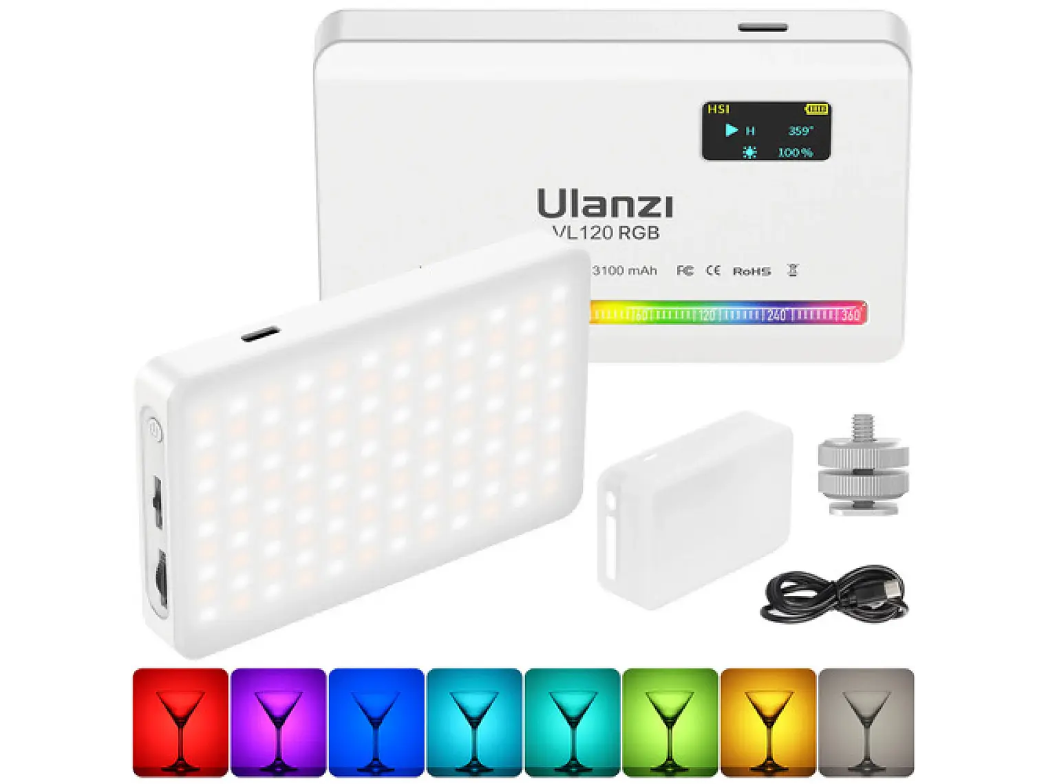 Ulanzi UL-2495 VL120 RGB Lampara Led Con 20 Efectos Luminosos 4