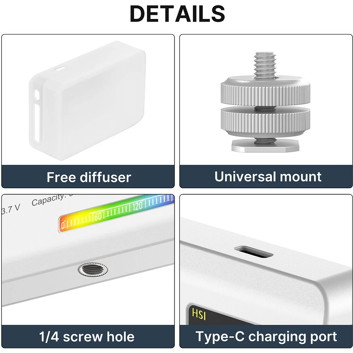 Ulanzi UL-2495 VL120 RGB Lampara Led Con 20 Efectos Luminosos 7