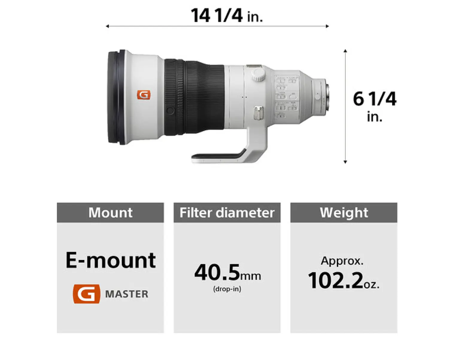 Lente Sony  FE 400mm F2.8 GM OSS 9