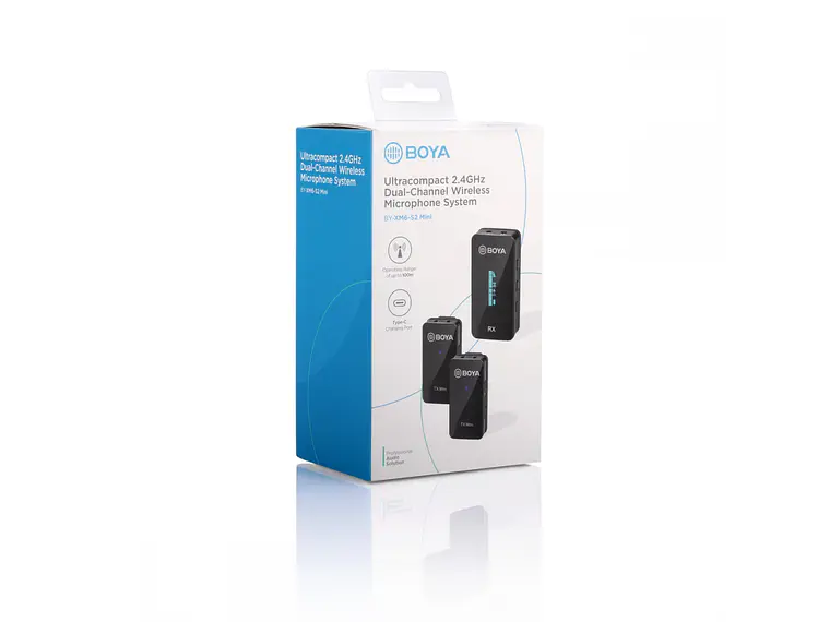 BOYA BY-XM6-S2 Mini Micrófono Inalámbrico Ultra Compacto 100 metros 5