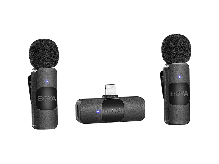 BOYA BY-V2 Microfono Inalambrico Doble. Conexion tipo Lightning 1