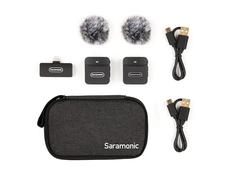 Saramonic Blink 100 B4 Sistema de Micrófono Inalámbrico Compacto, 2 transmisor y 1 receptor, Salida para Iphone 1