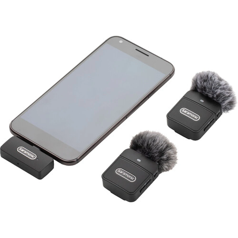 Saramonic Blink 100 B4 Sistema de Micrófono Inalámbrico Compacto, 2 transmisor y 1 receptor, Salida para Iphone 8