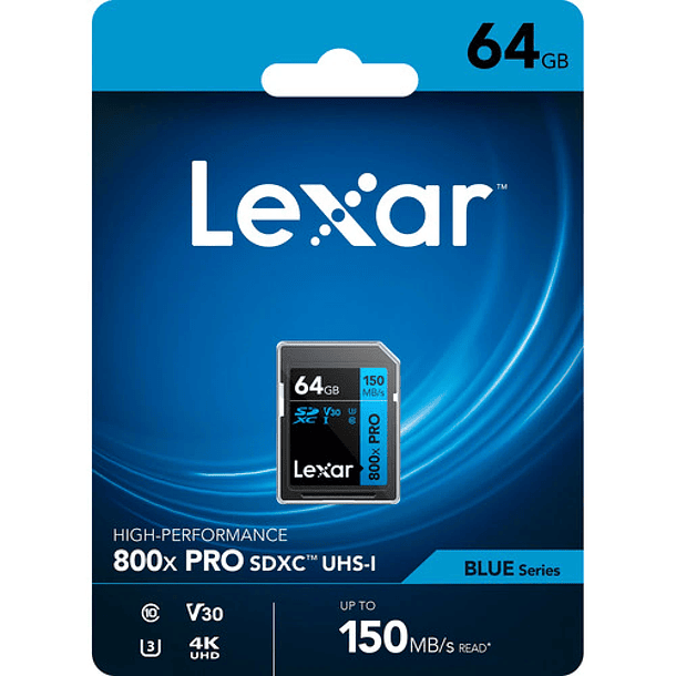 Tarjeta de Memoria Lexar Profesional 64GB SDHC 800x PRO UHS-I