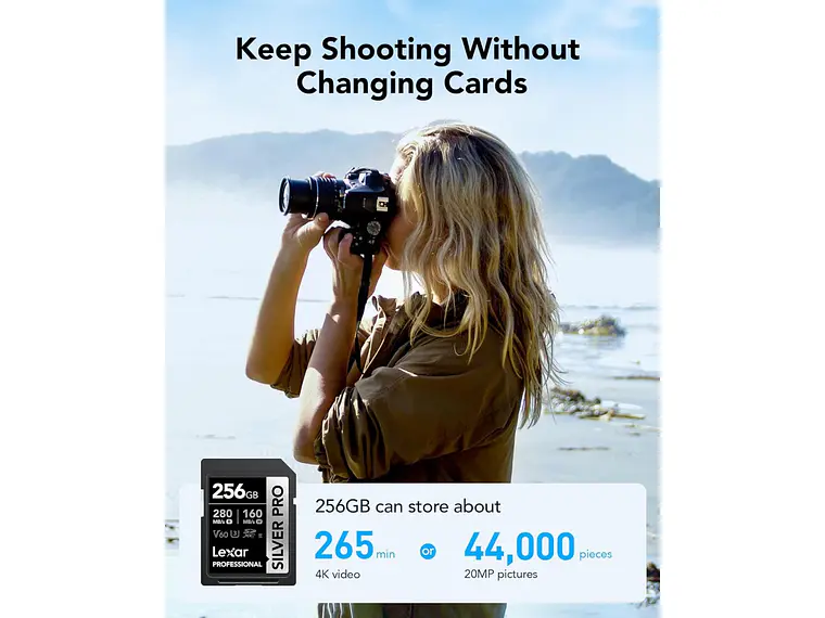 Tarjeta de memoria SDXC Lexar  256GB Profesional SILVER PRO UHS-II V60 5