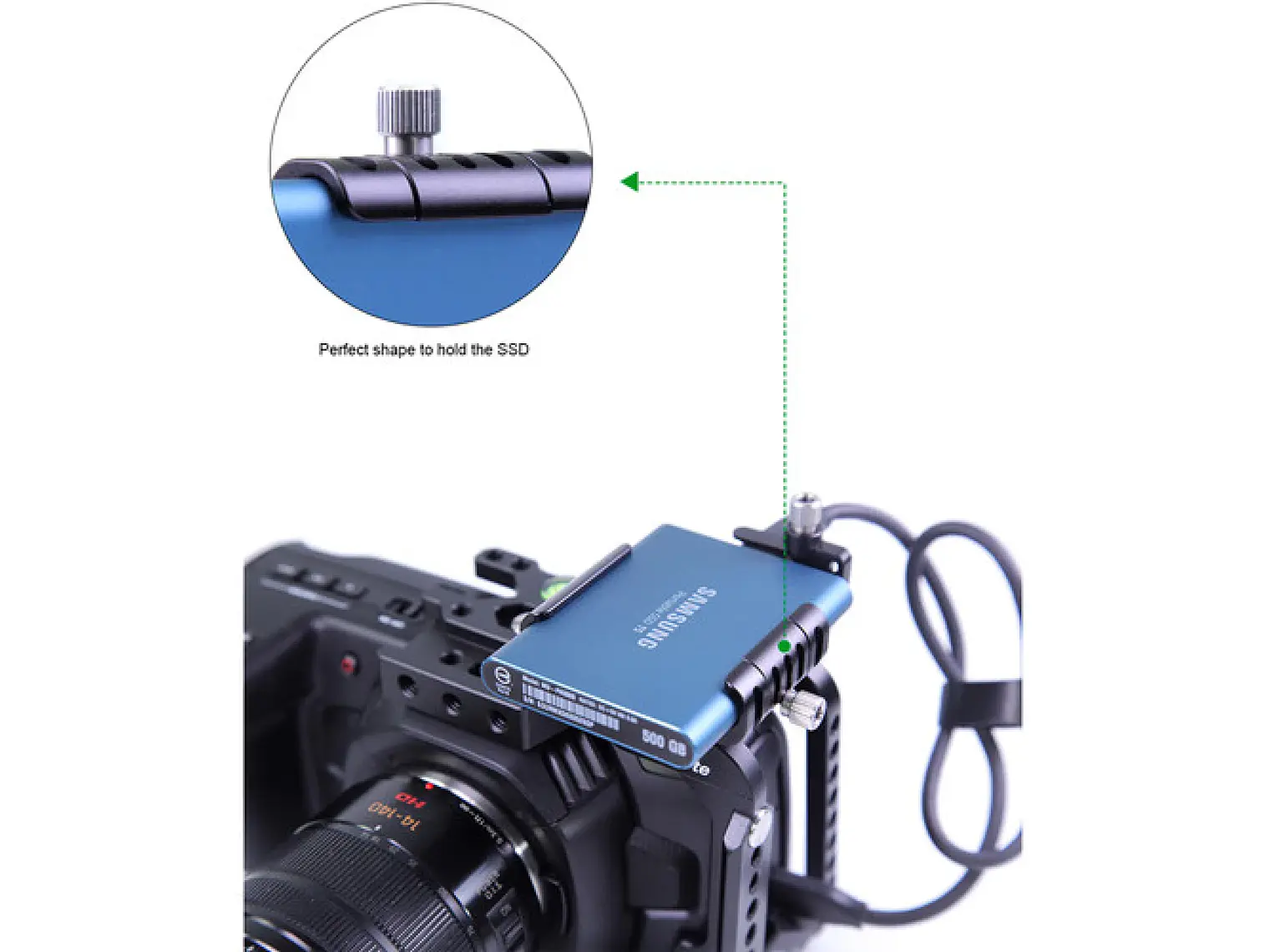 LanParte Clamp Cold Shoe para Samsung T5 SSD 3