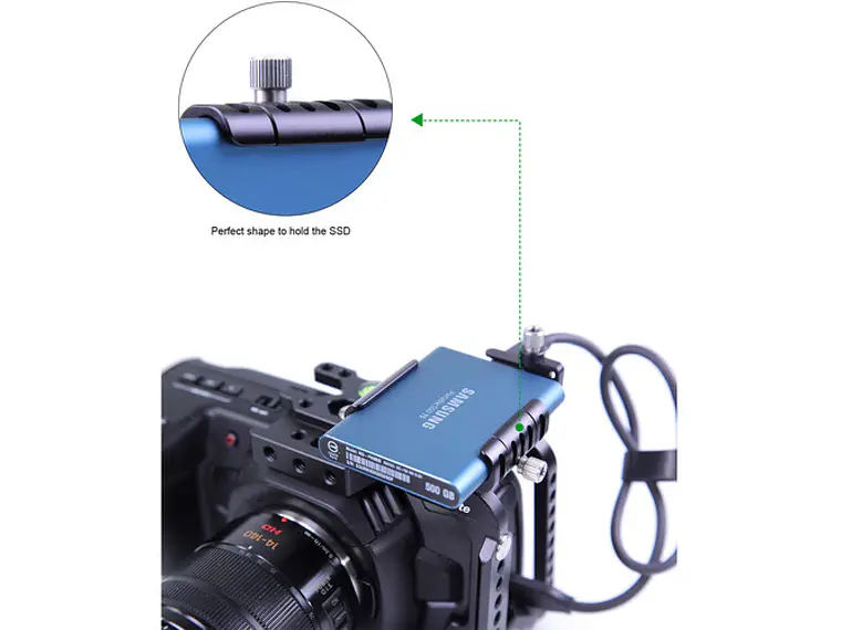 LanParte Clamp Cold Shoe para Samsung T5 SSD 3