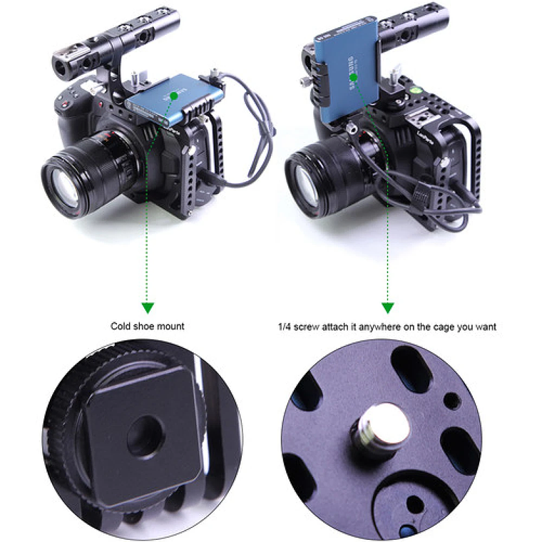 LanParte Clamp Cold Shoe para Samsung T5 SSD 4