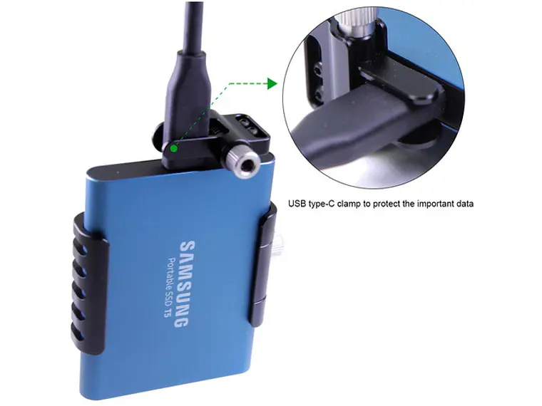 LanParte Clamp Cold Shoe para Samsung T5 SSD 6