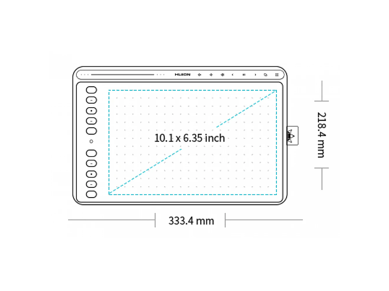 HUION PEN TABLET INSPIROY H611 ROJA 3