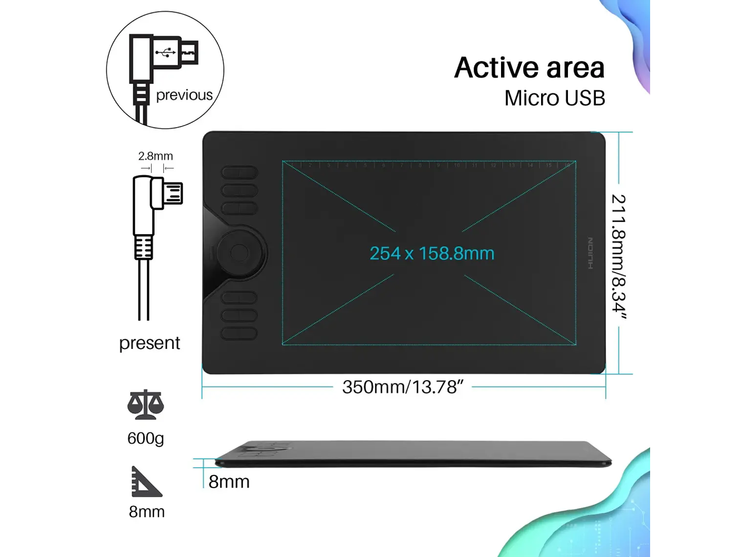 HUION PEN TABLET INSPIROY H610 6