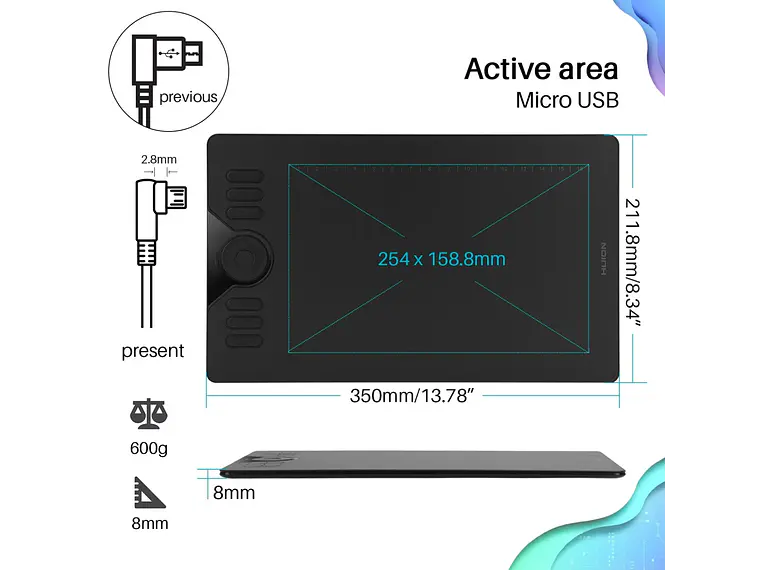HUION PEN TABLET INSPIROY H610 6