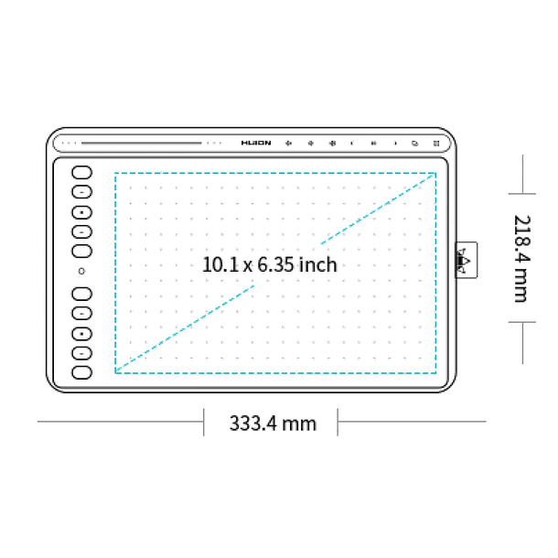 HUION PEN TABLET INSPIROY H611 Gris