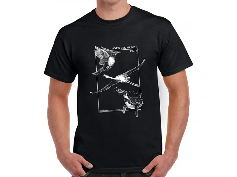 Polera Negra con Diseño de Aves B&N 1