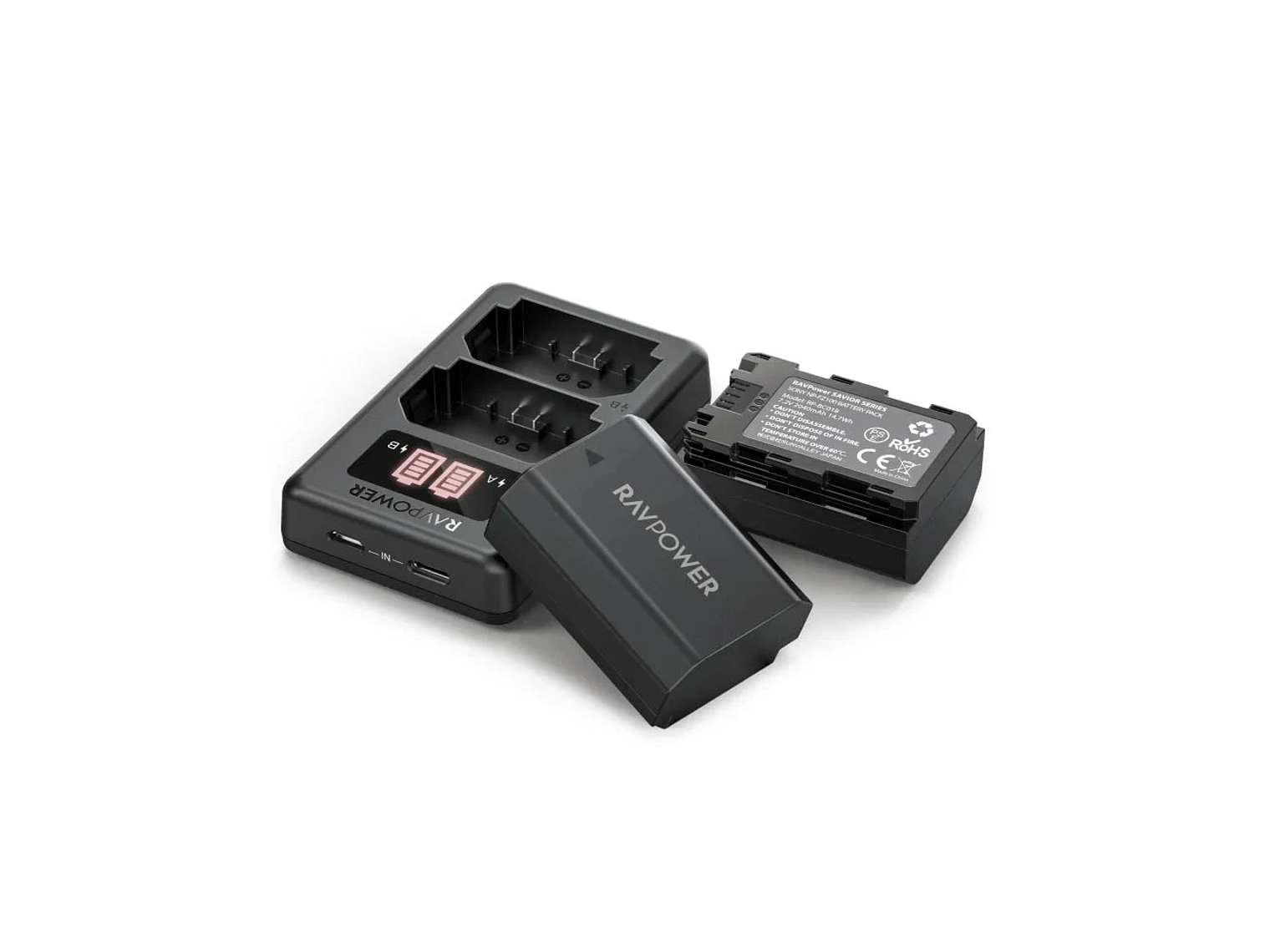 Ravpower  Bateria Reemplazo Sony NP-FZ100 Kit 2x con Cargador USB 1