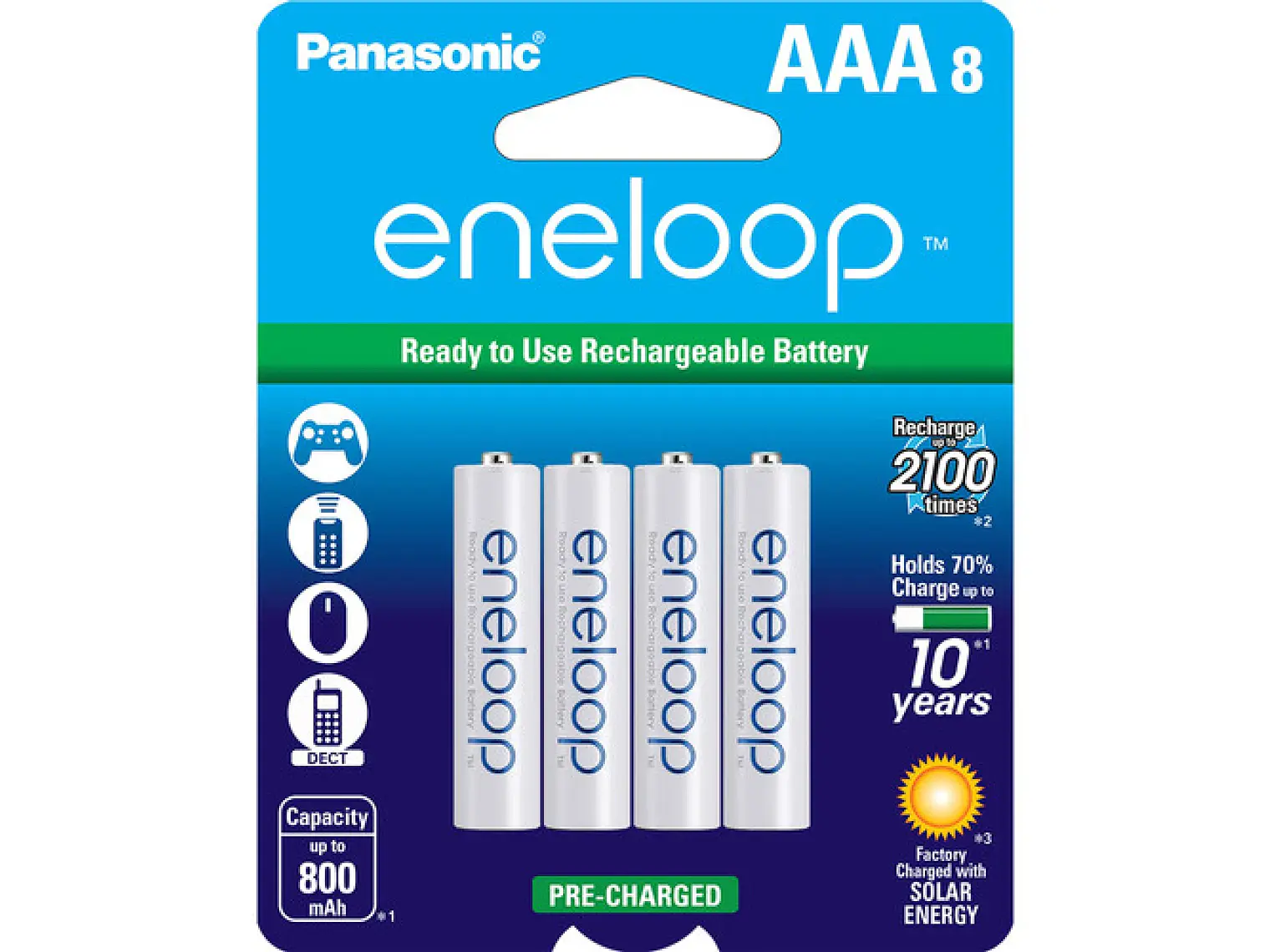 Pilas Eneloop AAA 800mAh x8 unidades 1