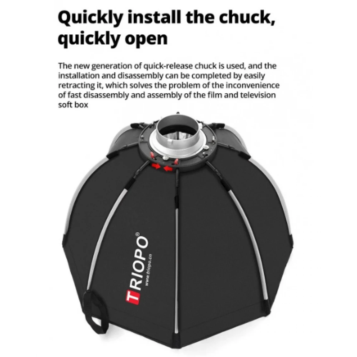 Triopo K2-90 Softbox Octogonal Armado facil. 90cm Bowens 1