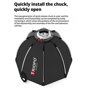 Triopo K2-90 Softbox Octogonal Armado facil. 90cm Bowens