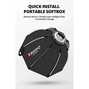 Triopo K2-90 Softbox Octogonal Armado facil. 90cm Bowens
