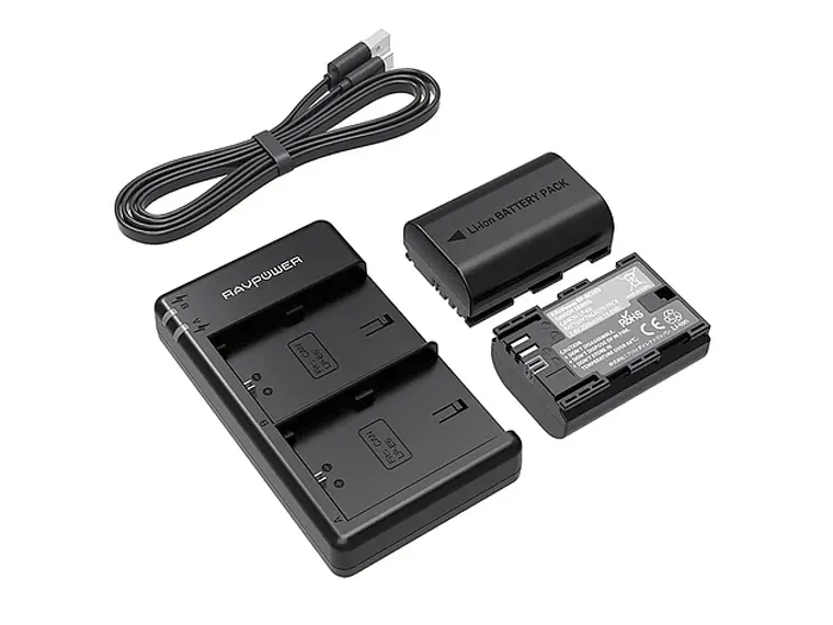 Ravpower  Bateria Reemplazo Canon LP-E6 Kit 2x con Cargador USB 4