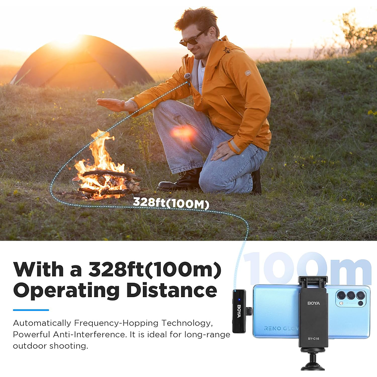 BOYA BY-BOYALINK Sistema de Microfono Inalambrico Doble. Todo en uno 6
