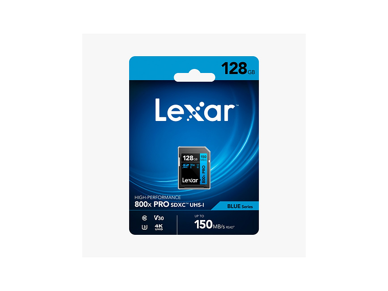 Tarjeta Memoria Lexar 128GB SDXC 800XPRO V30 UHS-I 150MB/s 1