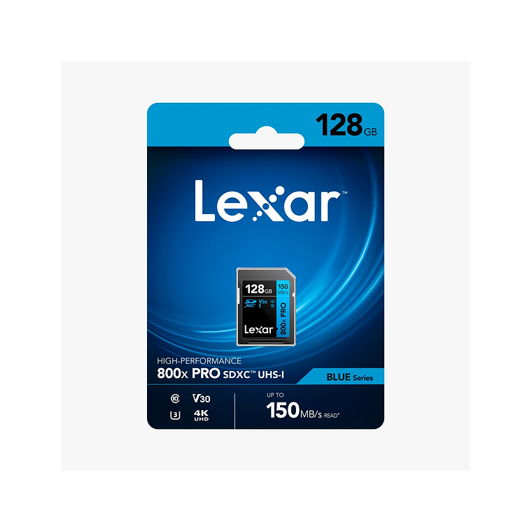 Tarjeta Memoria Lexar 128GB SDXC 800XPRO V30 UHS-I 150MB/s 1