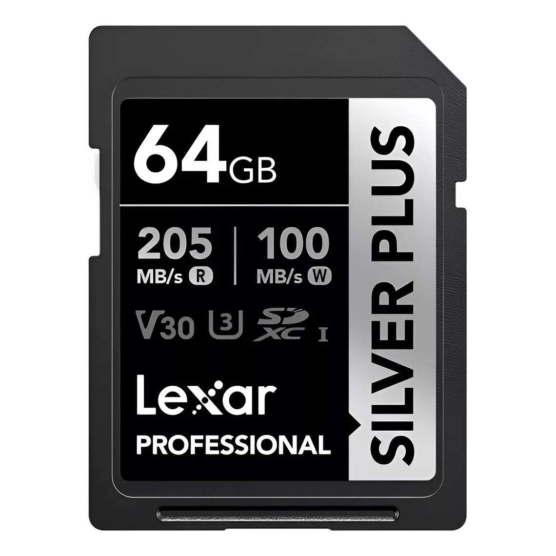 Tarjeta Memoria Lexar 64GB SDXC SILVER PLUS UHS-I V30 205MB/s-100MB/s 1