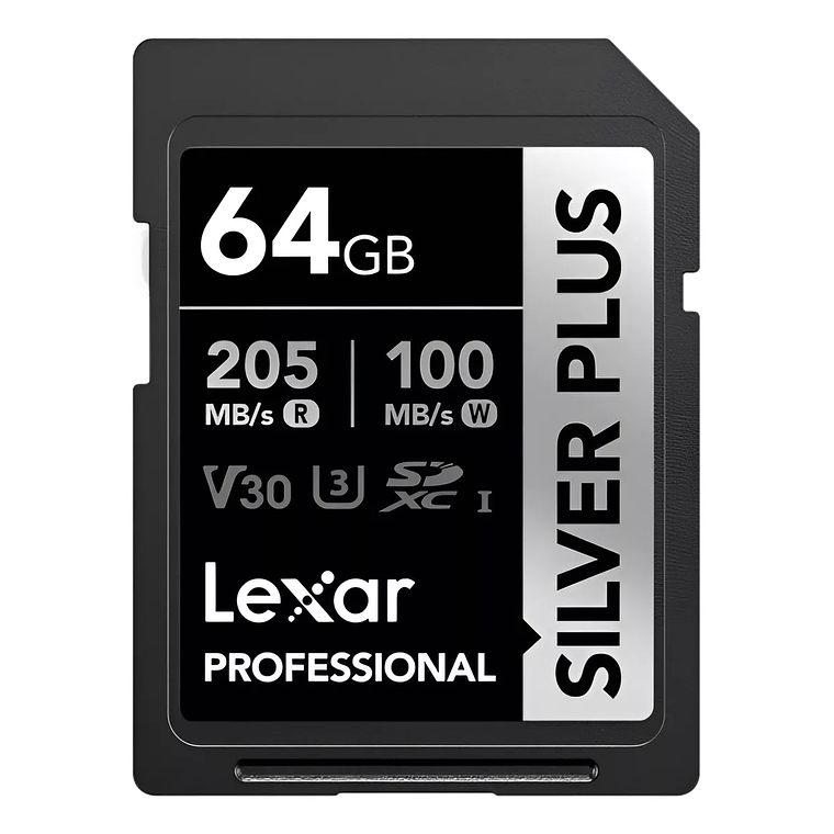 Tarjeta Memoria Lexar 64GB SDXC SILVER PLUS UHS-I V30 205MB/s-100MB/s 1
