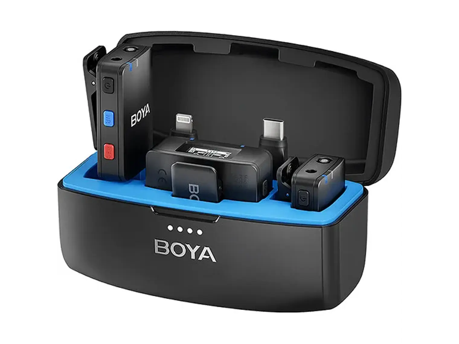 Boya Micrófono Doble 3-EN-1 Con Grabadora y 300 Metros de Alcance 1