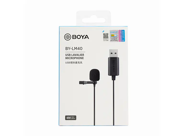 Boya Micrófono Lavalier USB Cable de 4 Metros 2