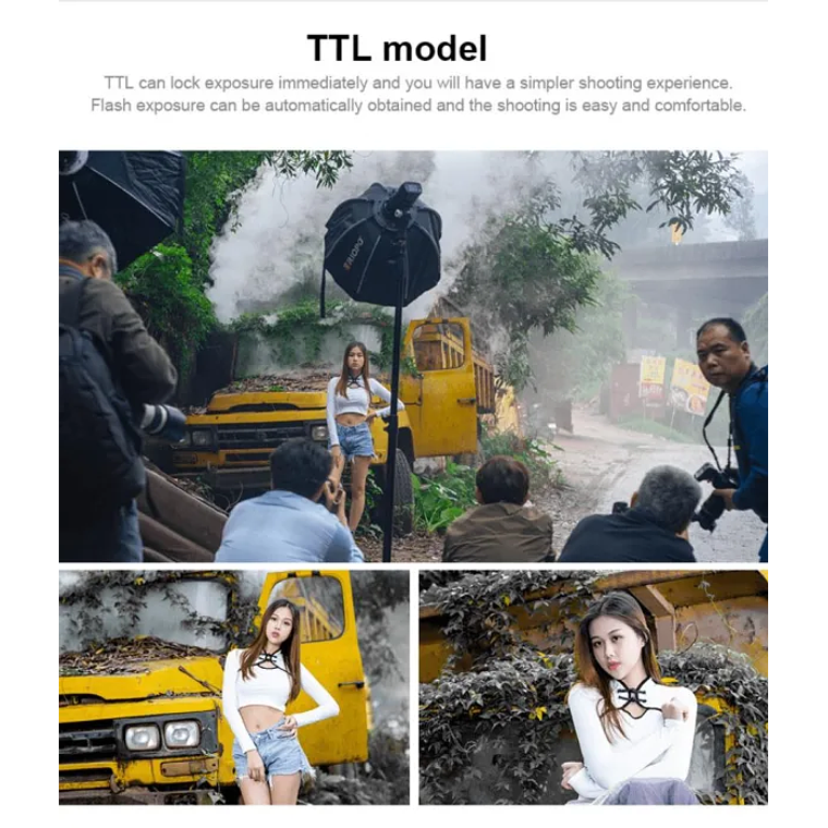 Triopo F1-250 Flash de Estudio Portátil 250W Con Batería Recargable 6