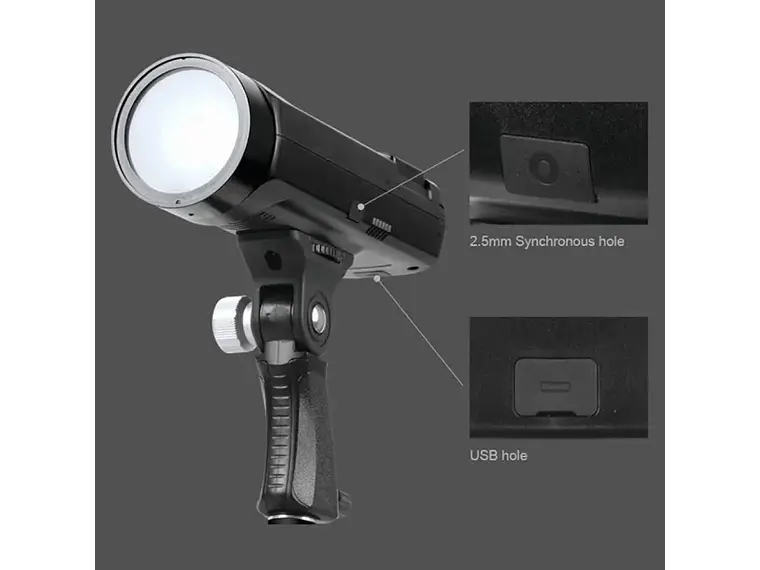 Triopo F1-250 Flash de Estudio Portátil 250W Con Batería Recargable 4