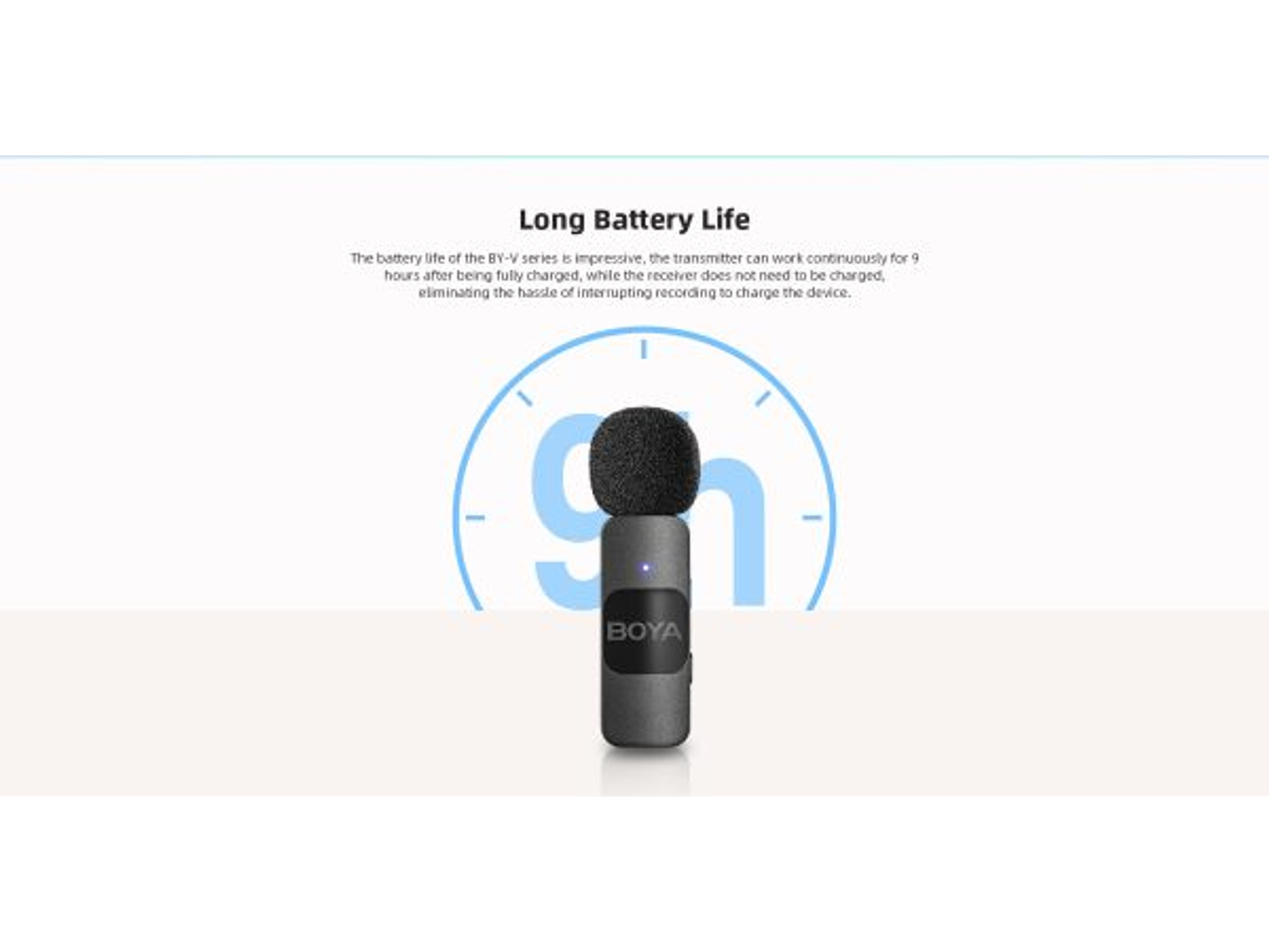 Boya BY-V10 Micrófono Inalámbrico Ultra Compacto y Portable 2.4GHz Conector USB-C 3